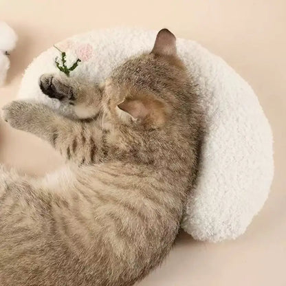 Pet pillow dog cat sleeping moon pillow small dog plush pillow sleeping pad pet supplies