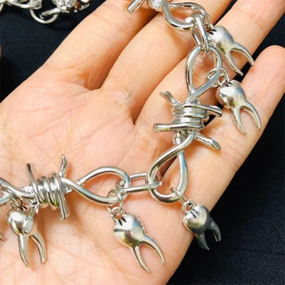 Chunky Tooth Choker, Rotten Teeth Choker, Fairy Barbed Wire Choker, Weird Jewelry, Goth Jewelry, Spike Punk Thorns Choker Gift