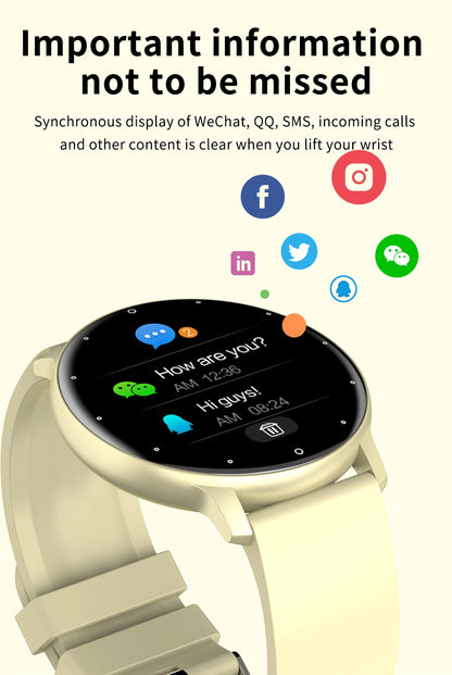 Fashion Men's Smart Watch Full Touch Screen Sports Fitness Tracker IP68 Waterproof Bluetooth Smartwatch for Men Women Smartphone