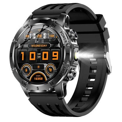Outdoors Smart Watch Men Women BT Call Health Music 800Mah Battery Smartwatch Flashlight Compass Sports Fitness IP68 Waterproof
