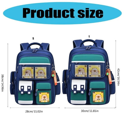 E8FB Lightweight Capybara Backpack for Kids Lovely and Breathable School Bag with Large Storage Space and Adjustable Strap