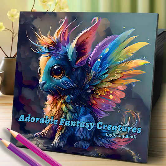 20 Page Adorable Fantasy Creatures Coloring Book For Adults And Teens Featuring Cartoon Cute Creatures Graffiti Painting Drawing