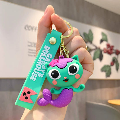 Cute Cat Keychain Anime Gabby Doll Keyring Keychains for Men Friends Key Chain Accessories Women's Bag Charms Jewelry Wholesale