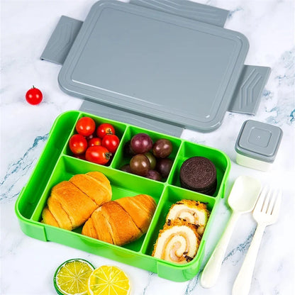 1330ML Lunch Box Adult Bento Boxes Food Containers with 6 Compartment and Tableware For Snack Work School Microwave Oven Heating