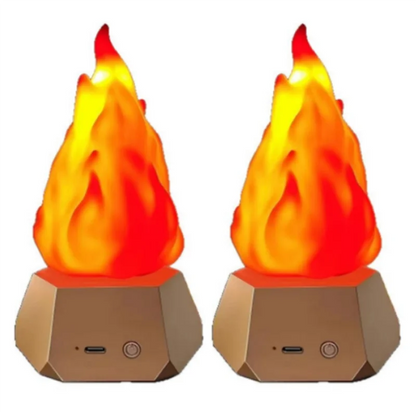 A02M-2Pc LED Simulation Flame Lamp Set For Outdoor Camping And Garden Landscape, Dining Table Decorative Lighting