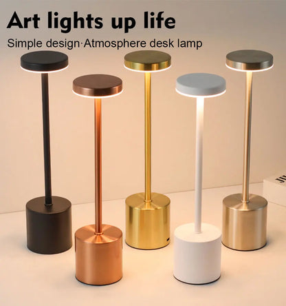 Table lamp USB Rechargeable Wireless desk lamp Dimming Touch night light lamps home decor Retro Portable bedside lamp for room