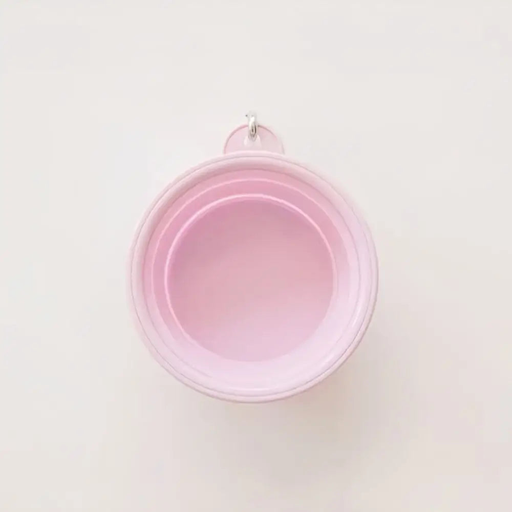 350ml Macaron Pet Bowl TPE Cartoon Pattern Puppy Feeding Bowl Collapsible with Hanging Holes Portable Pet Bowl for Dogs Cats