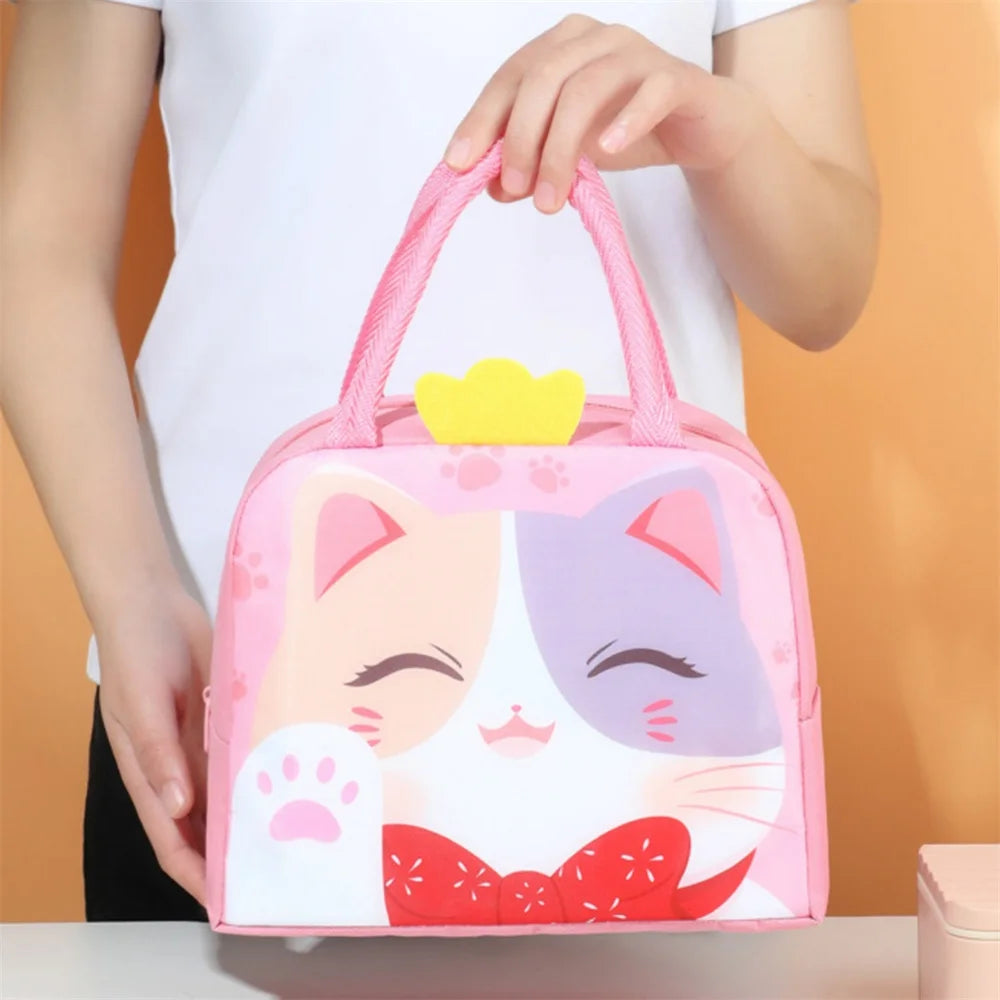 Cartoon Animals Children's Lunch Bag Portable Cartoon Handbag Thickened Insulation Fresh Refrigerated Bag Children's Bag