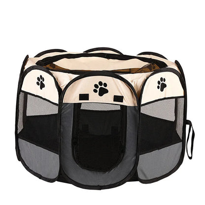 Cats and dogs delivery room pets octagonal cage breathable fence tent scratch-resistant Oxford cloth foldable cat and dog nest
