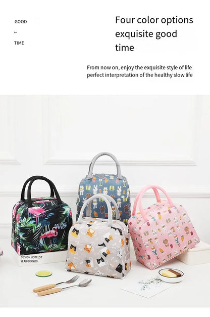 Cartoon Lunch Bag Portable Insulated Thermal Heat Children's Bento Bag Picnic Tote Kid School Lunch Box Bags Cooler Ice Pack New