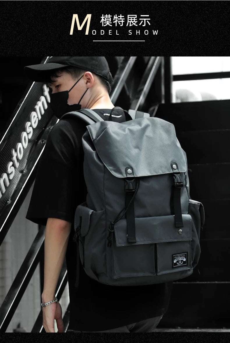 Fashion Waterproof Large Capacity Drawstring Backpack for Men Oxford Durable Travel College Student Laptop School Bag Bookbag