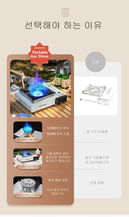BISINNA Picnic Stove, Portable Camping Stove, Burning Like a Home Gas Burner. 3 Layers of Safety