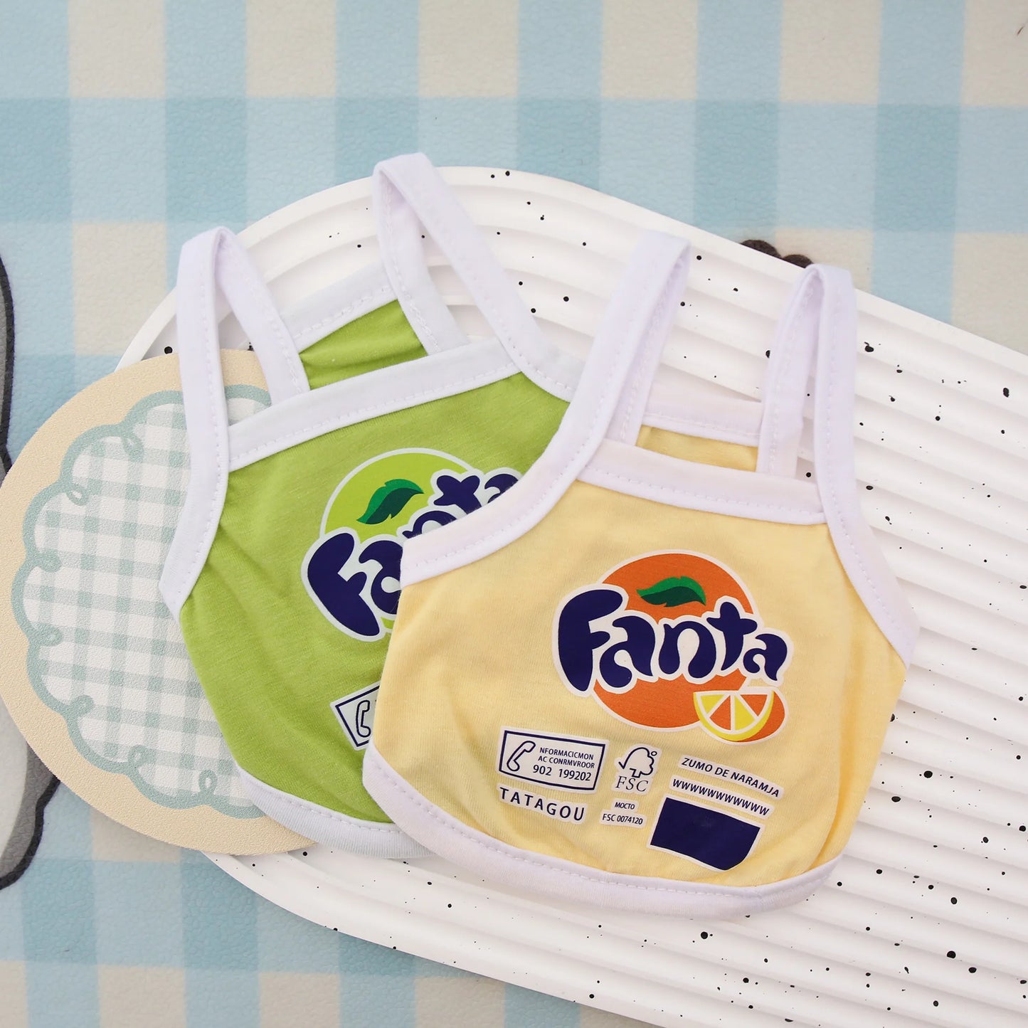 Summer new spring/summer cat and dog clothes thin style, western-style dopamine fruit soda suspender, cute vest style short styl