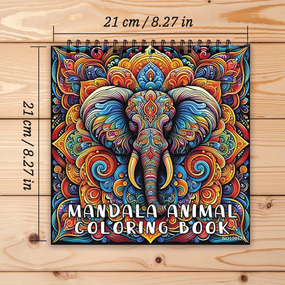 Fantastic Mandala Animal Coloring Book - 8.27 x 8.27 inches 22 pages coloring book - helps relieve stress and emotions, positive