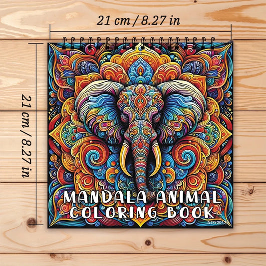 Fantastic Mandala Animal Coloring Book - 8.27 x 8.27 inches 22 pages coloring book - helps relieve stress and emotions, positive
