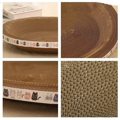 Cat Bed & Scratching Post 2-in-1 - Wear-Resistant Round Nest, Ripple Design for Sleeping/Claw Grinding, Multi-Functional