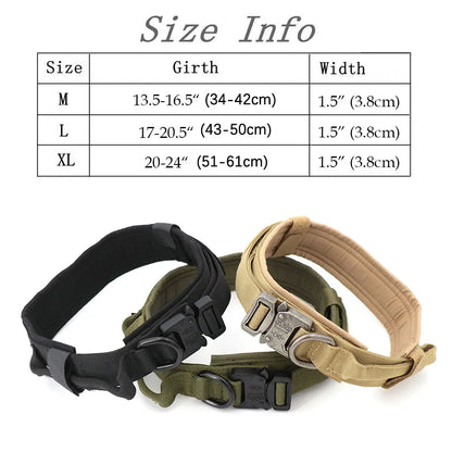Large Dog Collar Military Dog Harness Leash Molle Pouches Pet Training Vest Tactical German Shepherd Harnesses Dogs Accessories