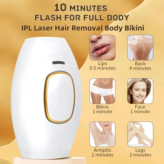 Professional IPL Hair Removal Device – Permanent Laser Depilation for Home Use, Effective on Women & Men, Smooth Skin Results
