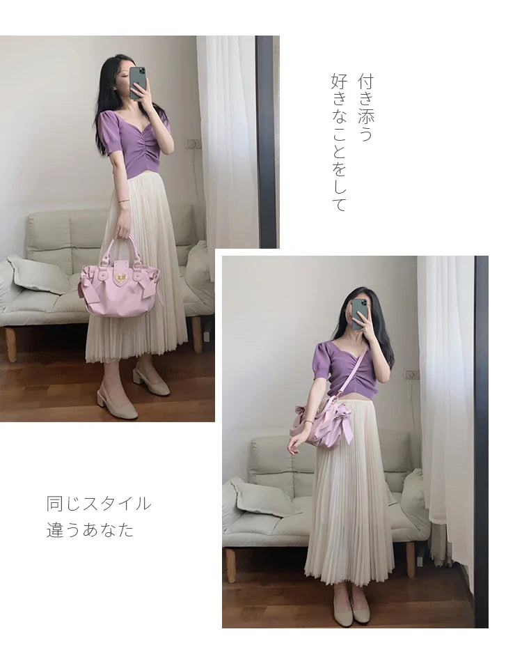 Sweet Bow Lolita Pink Hand Bag Purse Women Harajuku Love Heart Soft Crossbody Bag Lady Kawaii Large Capacity Shoulder Bag Female