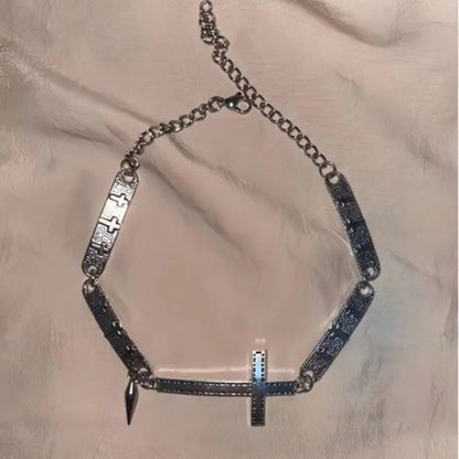 Inverted cross Choker,punk jewelry,Gothic, Design sense,rivets,Cool,rock,high-end,hippie accessory,Cross Charm,Choker For Women