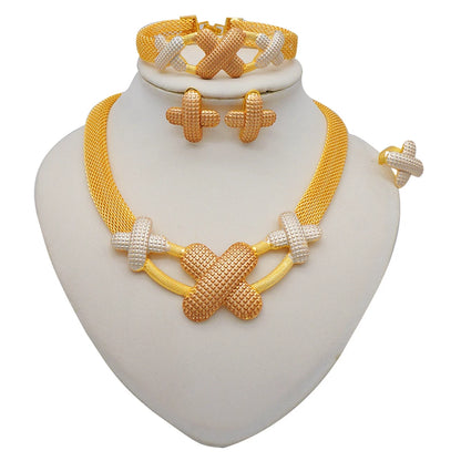 2023 Fine Jewelry Sets For Women Dubai Bridal Wedding Gifts Necklace Bracelet Earrings Ring Jewellery Set African Bead jewelry