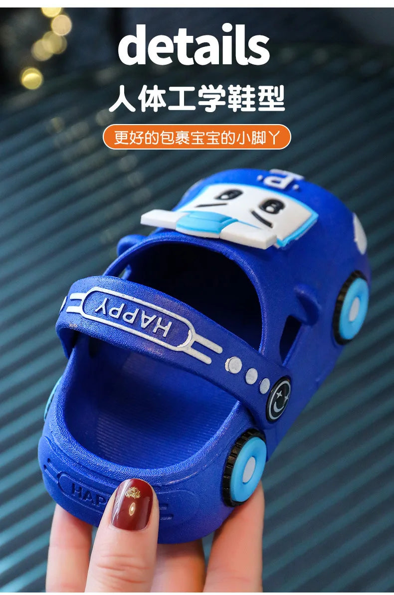 Summer New Dazzling Cool  Kid Hollow Sandals Baby Cute Cartoon Car Home Slippers Boy Breathable Antislip Beach Shoe Girl Shoe실내화