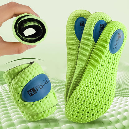 Sports Shock Absorption Insole Green PU Memory Foam Breathable Arch Support Orthopedic Shoes Pad Men Women Feet Care Shoes Pad