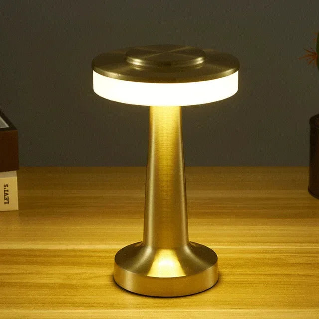 Retro Table Lamp Metal Touch Decor for Bar Coffee Restaurant Decoration Light Desk LED Rechargeable Night Light Bedroom Decor
