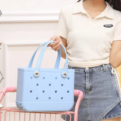 Waterproof Summer Storage Basket Mini Kid Beach Bogg Bag Women Shopping Bag Picnic Rubber Jelly Tote Bogg Bag Kid Purses