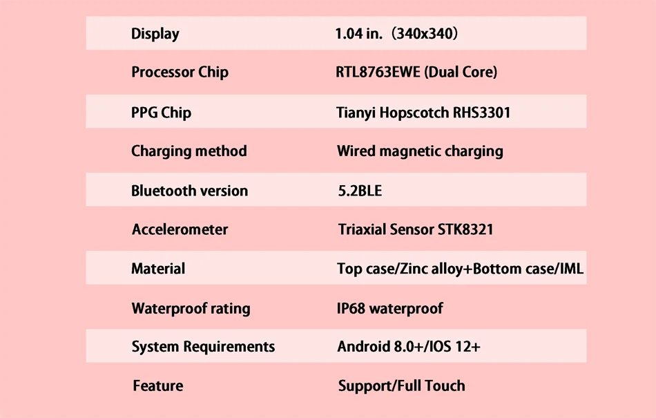 Bluetooth Call Smart Watch Screen Always Display 1.04 inch AMOLED Screen Fashion Ladies Smartwatch Metal Body Small Screen Watch