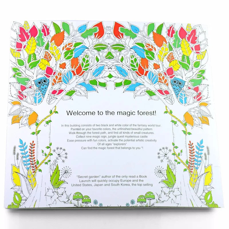 24 Pages Coloring Book for Children Adult Relieve Stress Kill Time DIY Painting Drawing Book Painting Kids Educational Toys
