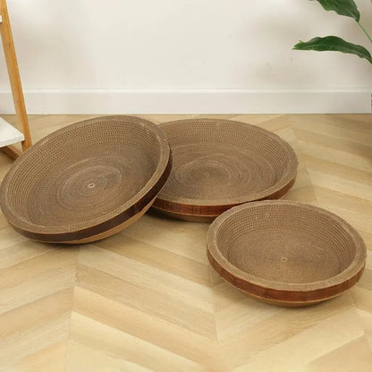 Cat Scratching Pads Round Oval Cat Scratch Pad Bowl Nest for Indoor Cats Grinding Claw Round Grinding Claw Toys Scratching Board
