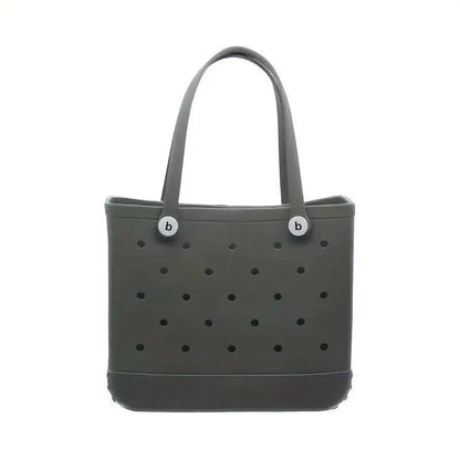 Fashion Large Beach Bags EVA Rubber Waterproof Storage Baskets Travel Shopping Handbag Women Shoulder Solid Color Jelly Bag