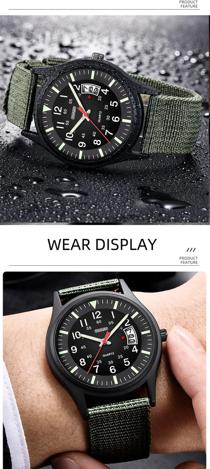 Reloj Hombre 2023 Fashion Mens Nylon Watches Luxury Men Army Military Quartz Watch Calendar Date Wristwatch Relogio Masculino