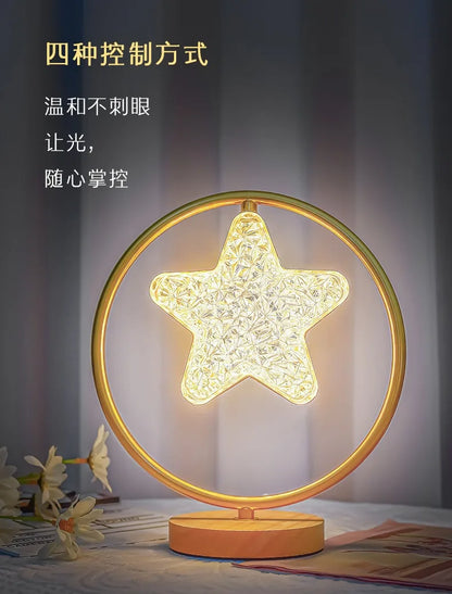 Moon Star Mini Bedside Living Room Desk Pendant Decorative Ins Hot 3 Color Warm White Light Lamp