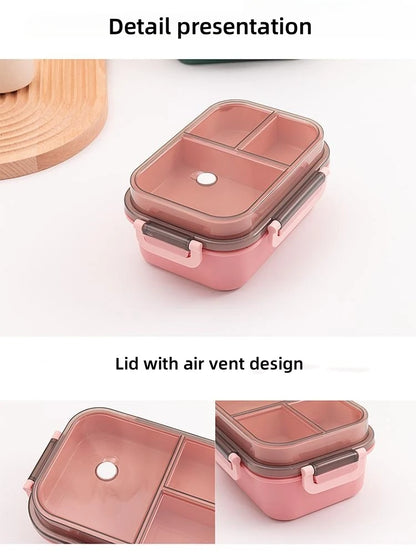 Portable Sealed Lunch Box 2Tier Lattice Microwave Available Heating Student Office Staff Fruit Food Containers with Forks Spoons