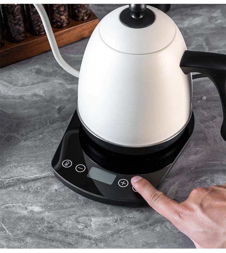 800ml Hand Brew Coffee Pot Intelligent Constant Temperature Electric Kettle Gooseneck Fine-mouth Stainless Steel Teapot Kettles