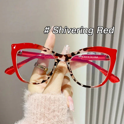 2024 New Cat Eye Glasses Frame Women Fashion Gradient Color Eyeglass Frame Anti Blue Light Glasses Computer Goggles Óculos Gifts