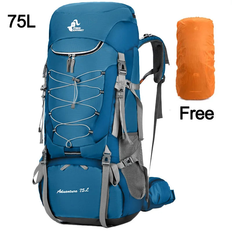 75L Camping Backpack Travel Sport Bag With Rain Cover Climbing Mountaineering Trekking Outdoor Rucksack Hiking Bag Shoulder Men