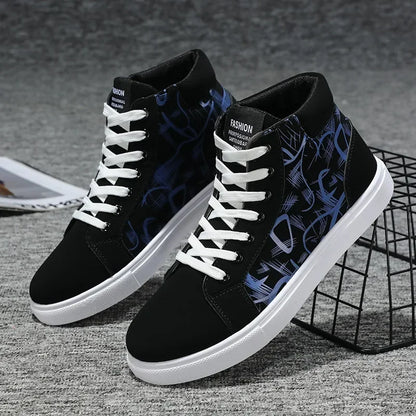 Men's Sneakers Fashion High Top Canvas Shoes Autumn New Casual Shoes for Men Lace Up Platform Vulcanized Shoes Big Size48 Tenis