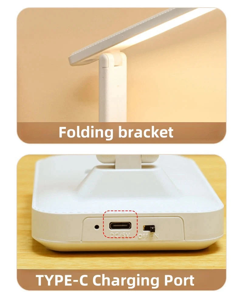 LED Table Lamp Eyes Protection Touch Dimmable LED Reading Light Student Dormitory Bedroom Reading USB Rechargable Desk Lamp