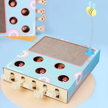 Cat Toy Whack-a-Mole Cat Scratching Board Toy Grinding Claw Rest Play Funny Cat Interactive Multifunctional Cat Supplies