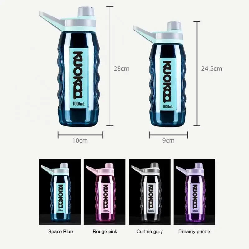 1/1.5L Leak Proof Water Cup Environmentally Plastic Water Bottles Sports Bottle Large Capacity Travel Water Bottle Flip