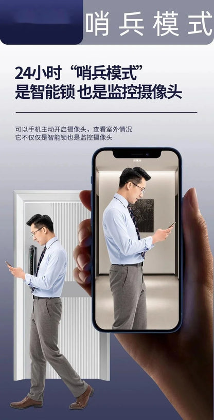 3D Facial Recognition Intelligent Door Lock Fully Automatic Lock Password Lock Fingerprint Lock Home Intercom Graffiti Palm Vein