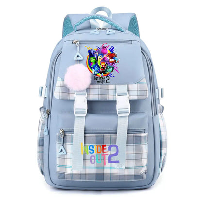 Inside Out 2 Girls Anime Cute Backpack Boy Cartoon Printed Schoolbag Children Large Capacity Book Bag Kids Shoulders Bag
