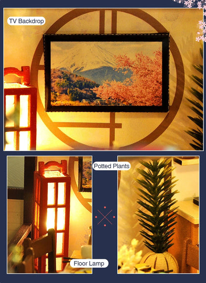 Cutebee DIY Dollhouse Super Mini Scale Miniature Dollhouse Japanese Garden Building Kit Toys for Birthday Gifts