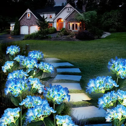Solar Lights Outdoor Garden Light Waterproof Solar Garden Lights with Hydrangea Flower Lights LED Solar Powered Landscape Lights