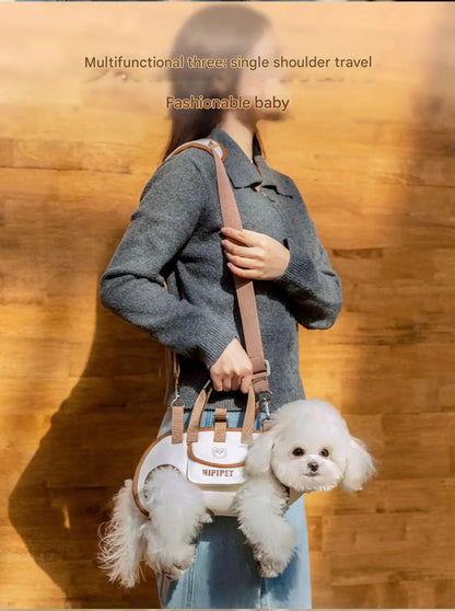 Practical and Stylish Hipipet Pet Carrier with Adjustable Straps and Handy Pocket for Easy Pet Transport