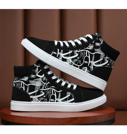 Men's Sneakers Fashion High Top Canvas Shoes Autumn New Casual Shoes for Men Lace Up Platform Vulcanized Shoes Big Size48 Tenis