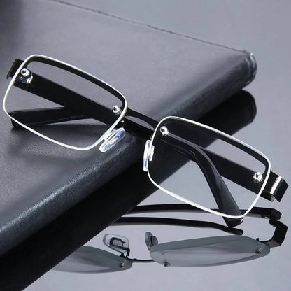 Half-frame Reading Glasses for Men Fashion Prescription Glasses Men's Sight Glasses +1.0 +1.5 +2.0 +2.5 +3.0 +3.5 +4.0